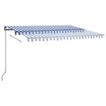 vidaXL Copertină automată cu senzor vânt&LED, albastru&alb, 400x300 cm vidaXL Copertină automată cu senzor vânt&LED, albastru&alb, 400x300 cm