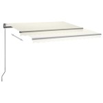 vidaXL Copertină automată cu senzor vânt & LED, crem, 400x300 cm