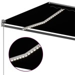 vidaXL Copertină automată cu senzor vânt & LED, antracit, 400x300 cm