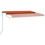 vidaXL Copertină automată senzor vânt&LED, portocaliu&maro, 400x300 cm vidaXL Copertină automată senzor vânt&LED, portocaliu&maro, 400x300 cm