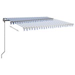 vidaXL Copertină autonomă retractabilă manual albastru&alb 450x300 cm vidaXL Copertină autonomă retractabilă manual albastru&alb 450x300 cm