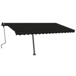 vidaXL Copertină autonomă retractabilă manual, antracit, 450x300 cm vidaXL Copertină autonomă retractabilă manual, antracit, 450x300 cm