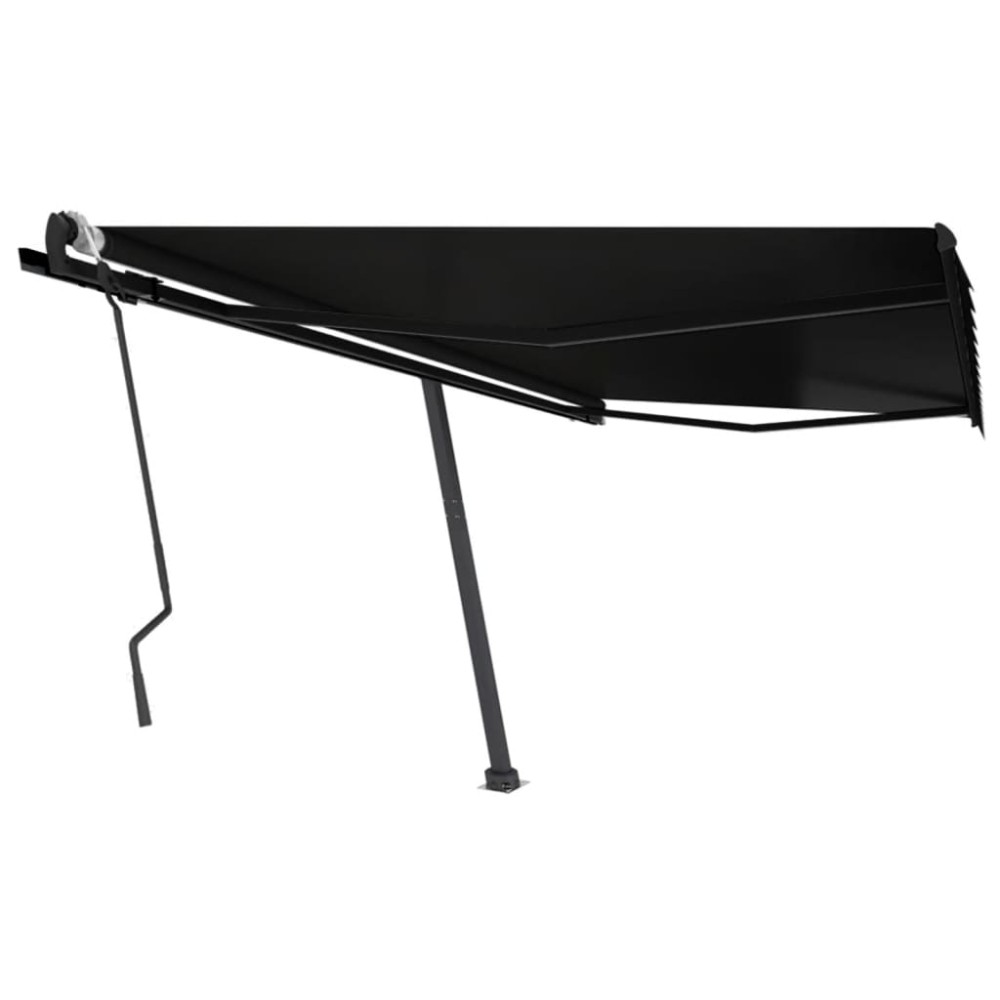 vidaXL Copertină autonomă retractabilă manual, antracit, 450x300 cm