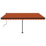 vidaXL Copertină autonomă retractabil manual portocaliu/maro 450x300cm vidaXL Copertină autonomă retractabil manual portocaliu/maro 450x300cm