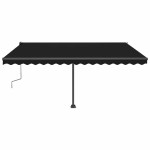 vidaXL Copertină retractabilă manual cu LED, antracit, 450x300 cm