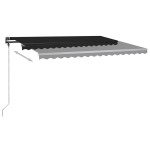 vidaXL Copertină retractabilă manual cu LED, antracit, 450x300 cm