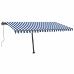vidaXL Copertină autonomă retractabilă automat albastru&alb 450x300 cm vidaXL Copertină autonomă retractabilă automat albastru&alb 450x300 cm