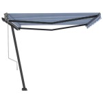 vidaXL Copertină autonomă retractabilă automat albastru&alb 450x300 cm vidaXL Copertină autonomă retractabilă automat albastru&alb 450x300 cm