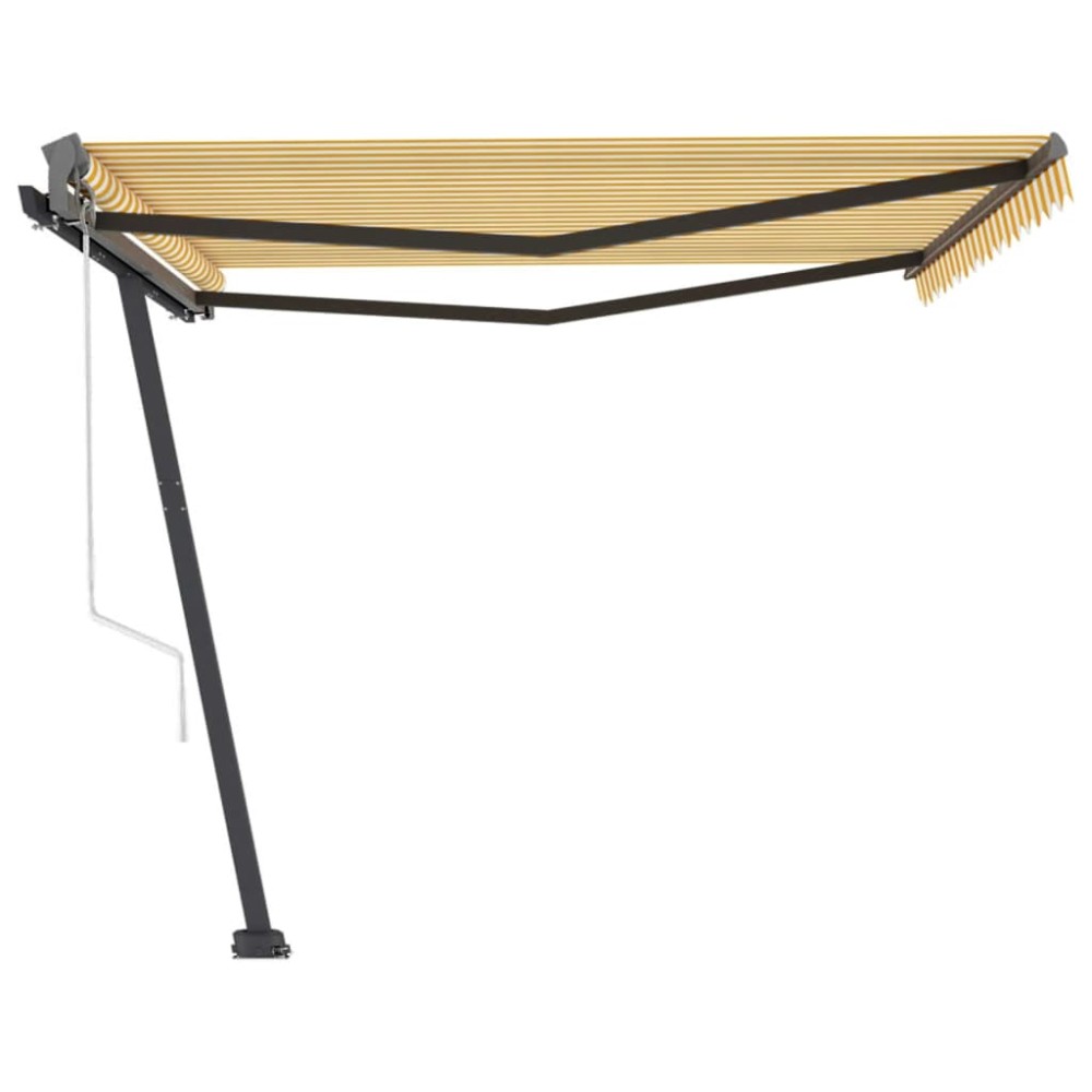 vidaXL Copertină autonomă retractabilă automat galben&alb 450x300 cm