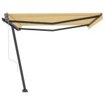 vidaXL Copertină autonomă retractabilă automat galben&alb 450x300 cm