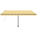 vidaXL Copertină autonomă retractabilă automat galben&alb 450x300 cm
