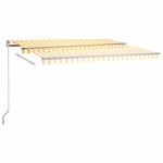 vidaXL Copertină autonomă retractabilă automat galben&alb 450x300 cm