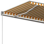 vidaXL Copertină autonomă retractabilă automat galben&alb 450x300 cm