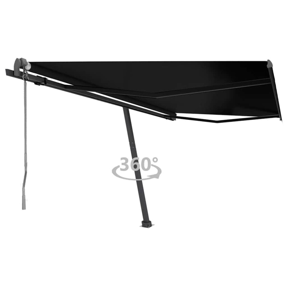 vidaXL Copertină autonomă retractabilă automat, antracit, 450x300 cm