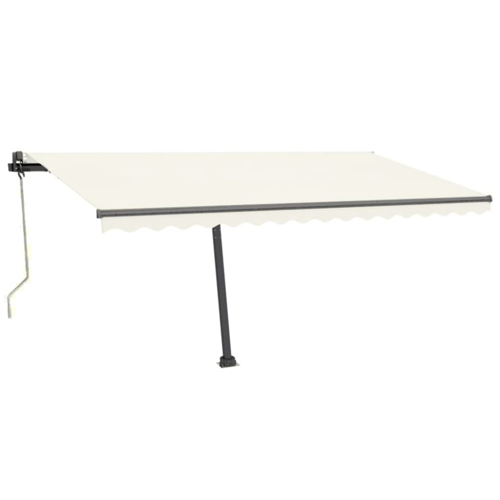 vidaXL Copertină automată cu senzor vânt & LED, crem, 450x300 cm