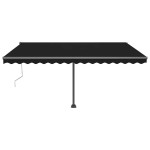 vidaXL Copertină automată cu senzor vânt & LED, antracit, 450x300 cm