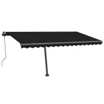 vidaXL Copertină automată cu senzor vânt & LED, antracit, 450x300 cm