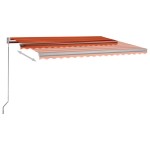 vidaXL Copertină automată senzor vânt&LED portocaliu&maro, 450x300 cm vidaXL Copertină automată senzor vânt&LED portocaliu&maro, 450x300 cm