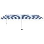 vidaXL Copertină autonomă retractabilă automat albastru&alb 500x300 cm vidaXL Copertină autonomă retractabilă automat albastru&alb 500x300 cm