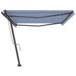 vidaXL Copertină autonomă retractabilă automat albastru&alb 500x300 cm vidaXL Copertină autonomă retractabilă automat albastru&alb 500x300 cm