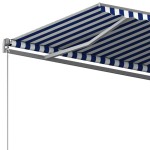 vidaXL Copertină autonomă retractabilă automat albastru&alb 500x300 cm vidaXL Copertină autonomă retractabilă automat albastru&alb 500x300 cm