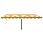 vidaXL Copertină autonomă retractabilă automat galben&alb 500x300 cm vidaXL Copertină autonomă retractabilă automat galben&alb 500x300 cm