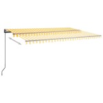 vidaXL Copertină autonomă retractabilă automat galben&alb 500x300 cm vidaXL Copertină autonomă retractabilă automat galben&alb 500x300 cm