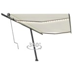 vidaXL Copertină automată cu senzor vânt & LED, crem, 500x300 cm vidaXL Copertină automată cu senzor vânt & LED, crem, 500x300 cm