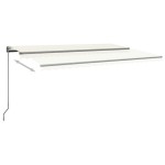 vidaXL Copertină automată cu senzor vânt & LED, crem, 500x300 cm vidaXL Copertină automată cu senzor vânt & LED, crem, 500x300 cm