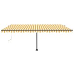 vidaXL Copertină automată cu senzor vânt&LED, galben/alb, 500x300 cm vidaXL Copertină automată cu senzor vânt&LED, galben/alb, 500x300 cm