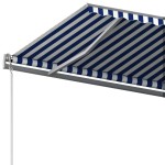 vidaXL Copertină autonomă retractabilă manual albastru/alb 600x300 cm vidaXL Copertină autonomă retractabilă manual albastru/alb 600x300 cm