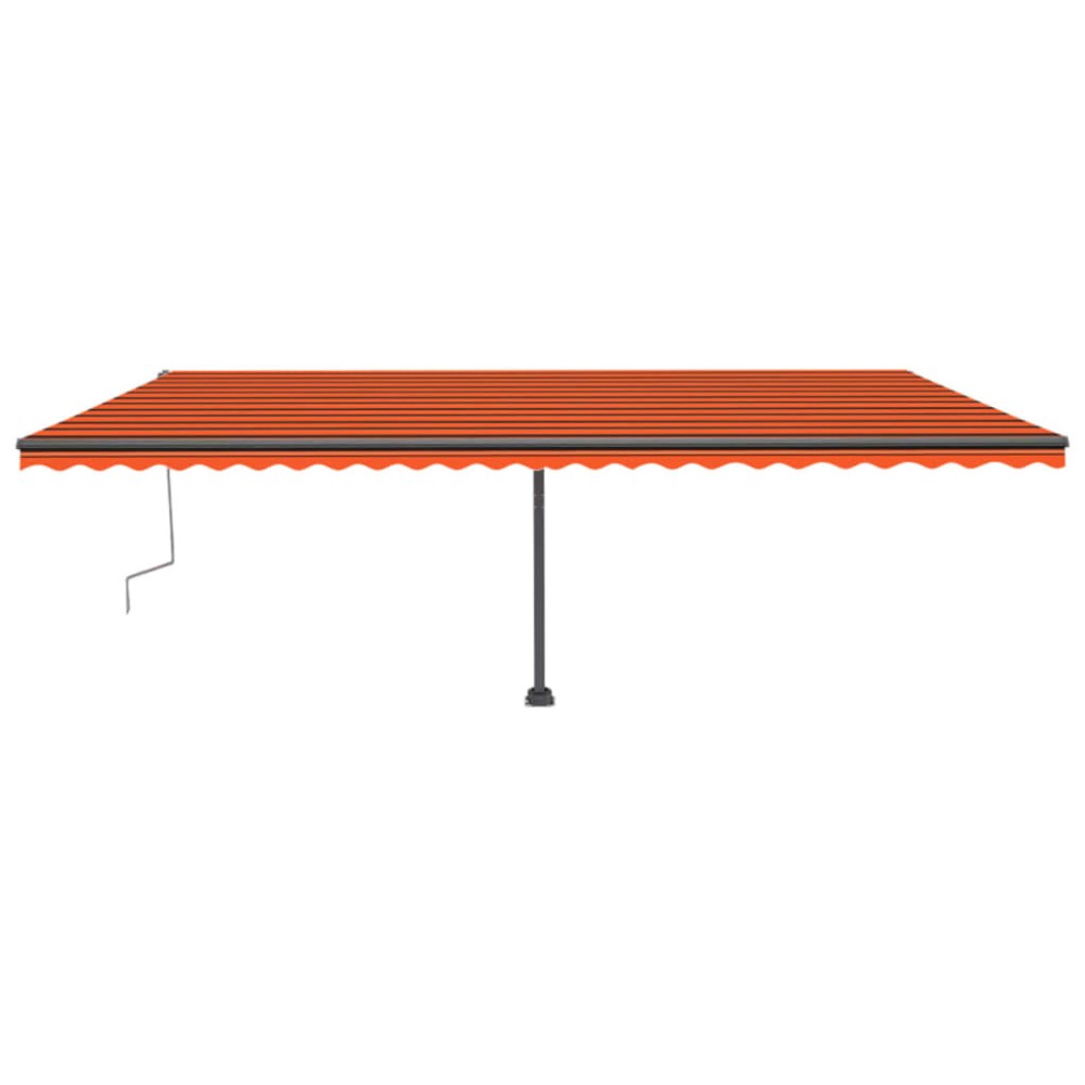 vidaXL Copertină retractabilă manual LED, portocaliu/maro, 600x300 cm