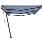 vidaXL Copertină autonomă retractabilă automat albastru/alb 600x300 cm vidaXL Copertină autonomă retractabilă automat albastru/alb 600x300 cm