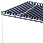 vidaXL Copertină autonomă retractabilă automat albastru/alb 600x300 cm vidaXL Copertină autonomă retractabilă automat albastru/alb 600x300 cm