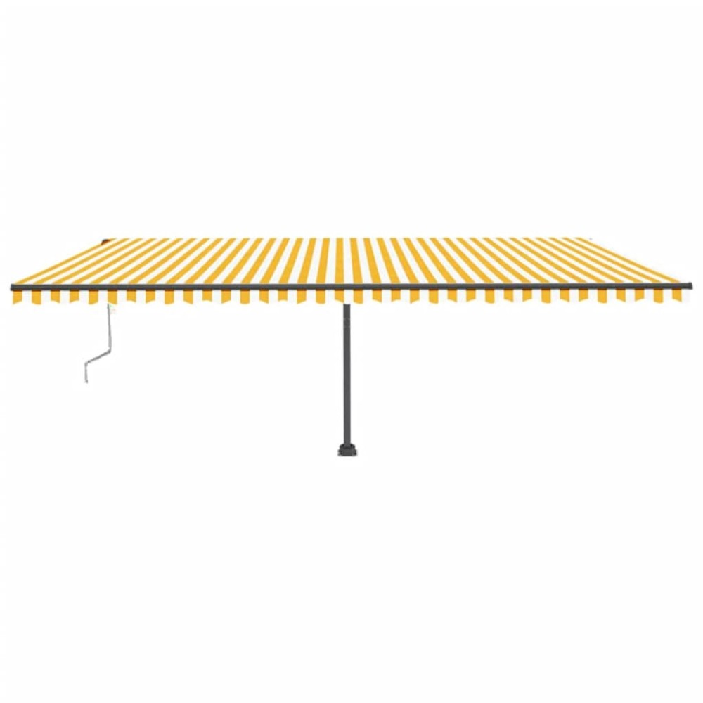 vidaXL Copertină autonomă retractabilă automat galben&alb 600x300 cm