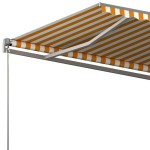vidaXL Copertină autonomă retractabilă automat galben&alb 600x300 cm vidaXL Copertină autonomă retractabilă automat galben&alb 600x300 cm