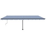 vidaXL Copertină automată cu senzor vânt&LED, albastru&alb, 600x300 cm vidaXL Copertină automată cu senzor vânt&LED, albastru&alb, 600x300 cm