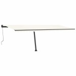 vidaXL Copertină automată cu LED & senzor vânt, crem, 600x300 cm vidaXL Copertină automată cu LED & senzor vânt, crem, 600x300 cm