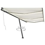vidaXL Copertină automată cu LED & senzor vânt, crem, 600x300 cm vidaXL Copertină automată cu LED & senzor vânt, crem, 600x300 cm