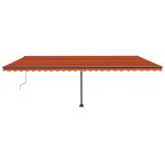 vidaXL Copertină automată senzor vânt&LED, portocaliu&maro, 600x300 cm vidaXL Copertină automată senzor vânt&LED, portocaliu&maro, 600x300 cm