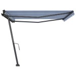 vidaXL Copertină autonomă retractabilă manual albastru&alb 400x350 cm vidaXL Copertină autonomă retractabilă manual albastru&alb 400x350 cm