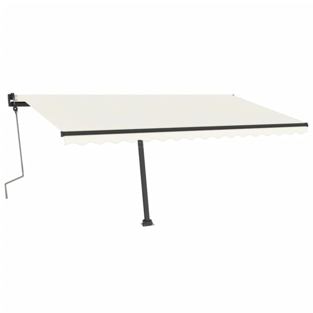 vidaXL Copertină autonomă retractabilă manual, crem, 400x350 cm