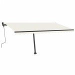 vidaXL Copertină autonomă retractabilă manual, crem, 400x350 cm