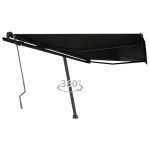 vidaXL Copertină autonomă retractabilă manual, antracit, 400x350 cm vidaXL Copertină autonomă retractabilă manual, antracit, 400x350 cm