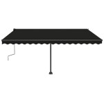 vidaXL Copertină autonomă retractabilă manual, antracit, 400x350 cm vidaXL Copertină autonomă retractabilă manual, antracit, 400x350 cm