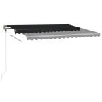 vidaXL Copertină retractabilă manual cu LED, antracit, 400x350 cm