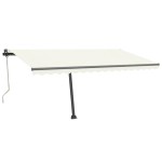 vidaXL Copertină autonomă retractabilă automat, crem, 400x350 cm vidaXL Copertină autonomă retractabilă automat, crem, 400x350 cm