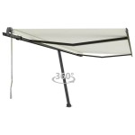 vidaXL Copertină autonomă retractabilă automat, crem, 400x350 cm vidaXL Copertină autonomă retractabilă automat, crem, 400x350 cm