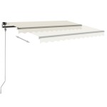 vidaXL Copertină autonomă retractabilă automat, crem, 400x350 cm vidaXL Copertină autonomă retractabilă automat, crem, 400x350 cm