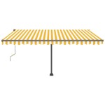 vidaXL Copertină autonomă retractabilă automat galben&alb 400x350 cm vidaXL Copertină autonomă retractabilă automat galben&alb 400x350 cm